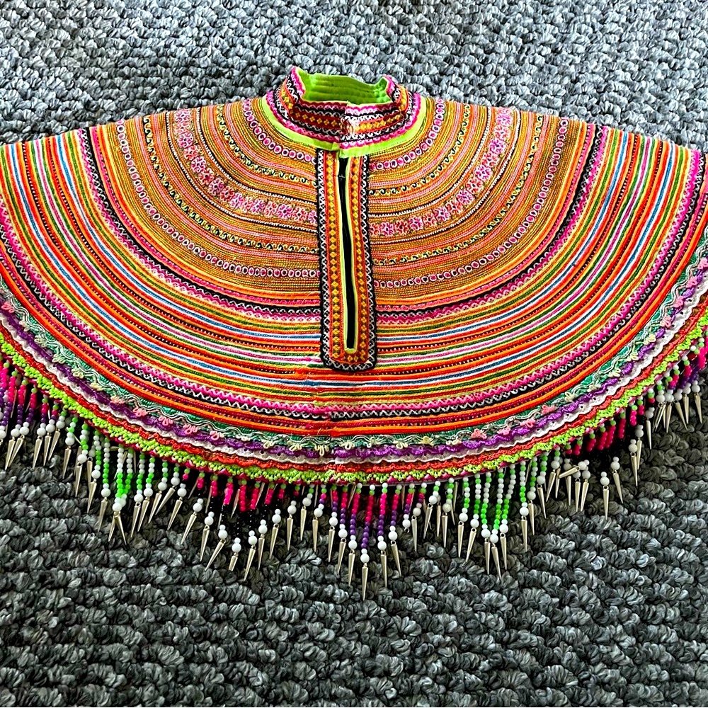 Colorful Beaded Hmong Viet Shoulder Piece
